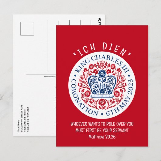 KING CHARLES III Coronation Briefkaart (Voorkant / Achterkant)
