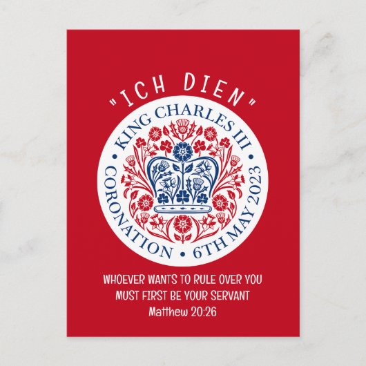 KING CHARLES III Coronation Briefkaart (Voorkant)