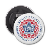 King Charles III Coronation Button Flesopener (Voorkant)
