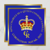 King Charles III Coronation Celebration Invitation Kaart (Voorkant / Achterkant)