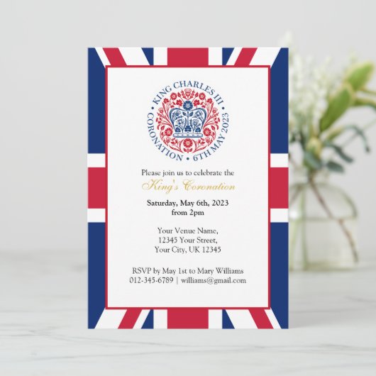 King Charles III Coronation Celebration Party Kaart (Staand voorkant)