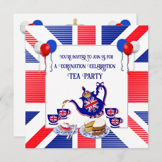King Charles III Coronation Celebration Tea Party Kaart (Voorkant / Achterkant)