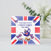 King Charles III Coronation Celebration Tea Party Kaart (Staand voorkant)