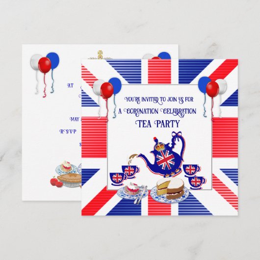 King Charles III Coronation Celebration Tea Party Kaart (Voorkant / Achterkant)