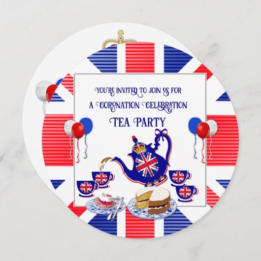 King Charles III Coronation Celebration Tea Party Kaart (Voorkant / Achterkant)