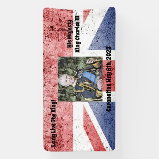 King Charles III Coronation editable Spandoek (Verticaal)