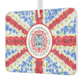 King Charles III Coronation Emblem Floral Vlag Luchtverfrisser (Links)