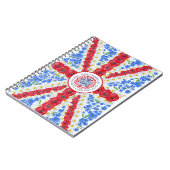 King Charles III Coronation Emblem Floral Vlag Notitieboek (Linkerzijde)
