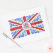 King Charles III Coronation Emblem Floral Vlag Rechthoekige Sticker (Envelop)