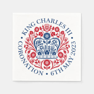 King Charles III Coronation Emblem Paper Napkins Servet