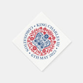 King Charles III Coronation Emblem Paper Napkins Servet (Hoek)