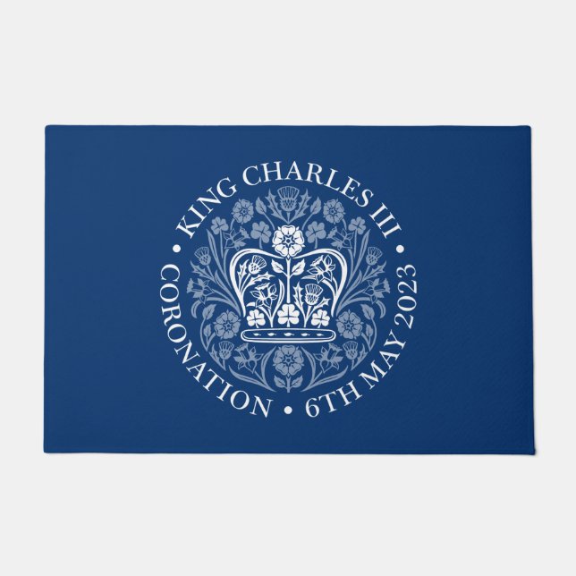 King Charles III Coronation Emblem, Royal Souvenir Deurmat (Voorkant)