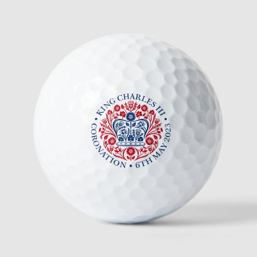 King Charles III Coronation Emblem, Royal Souvenir Golfballen (Voorkant)