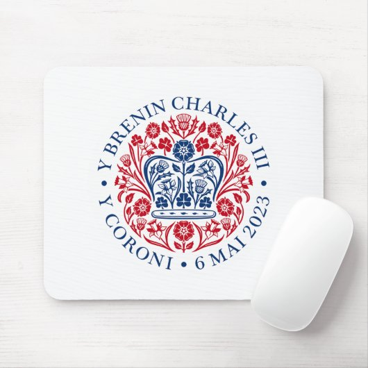 King Charles III Coronation Emblem, Royal Souvenir Muismat (Met muis)