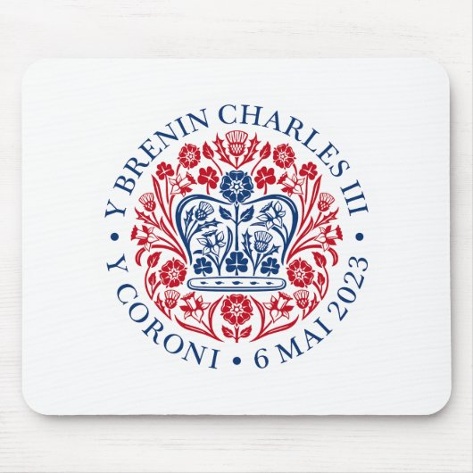 King Charles III Coronation Emblem, Royal Souvenir Muismat (Voorkant)