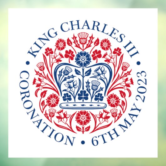 King Charles III Coronation Emblem, Royal Souvenir Raamsticker (Vel 3)