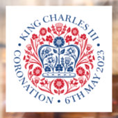 King Charles III Coronation Emblem, Royal Souvenir Raamsticker (Vel 2)