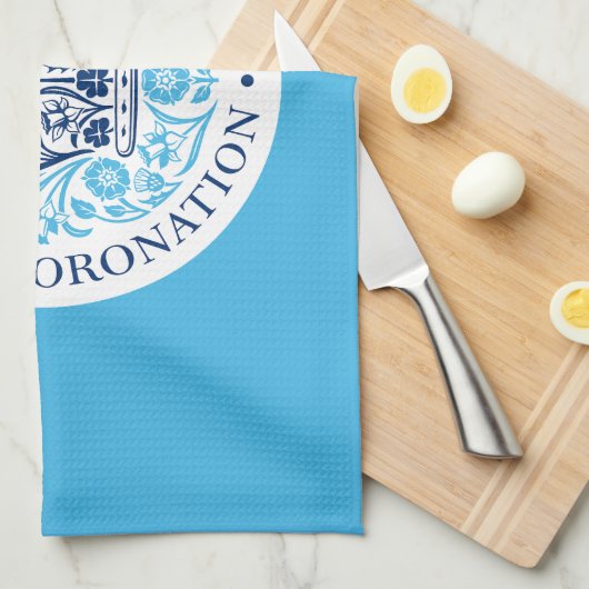 King Charles III Coronation Emblem, Royal Souvenir Theedoek (Quarter Fold)