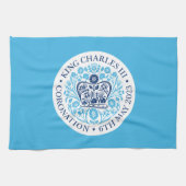 King Charles III Coronation Emblem, Royal Souvenir Theedoek (Horizontaal)
