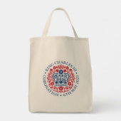 King Charles III Coronation Emblem, Royal Souvenir Tote Bag (Achterkant)