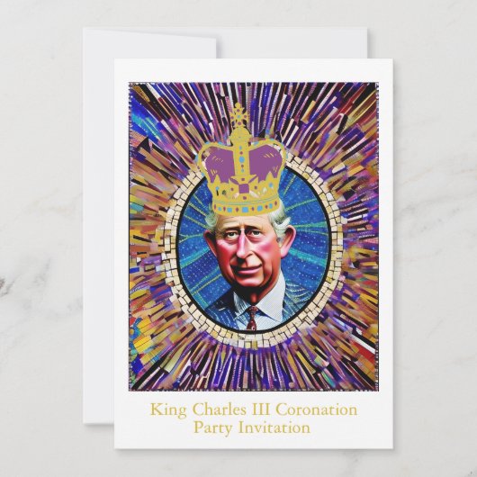 King Charles III Coronation Fun Custom Text Party Kaart (Voorkant)