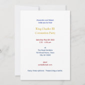 King Charles III Coronation Fun Custom Text Party Kaart (Achterkant)