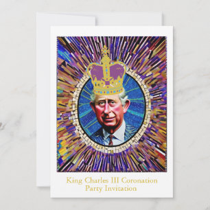 King Charles III Coronation Fun Custom Text Party Kaart