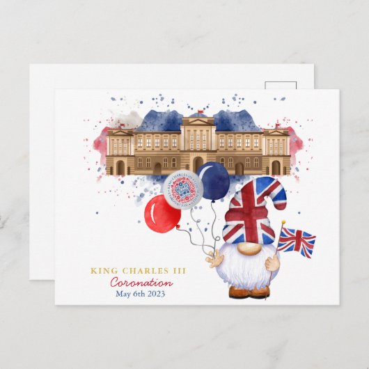 King Charles III Coronation Fun Patriotic Custom Briefkaart (Voorkant / Achterkant)