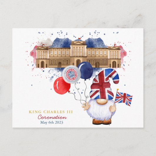 King Charles III Coronation Fun Patriotic Custom Briefkaart (Voorkant)