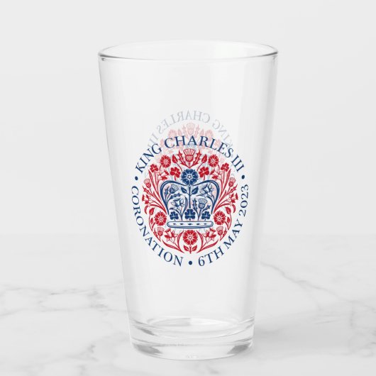 King Charles III Coronation Glas (Achterkant)