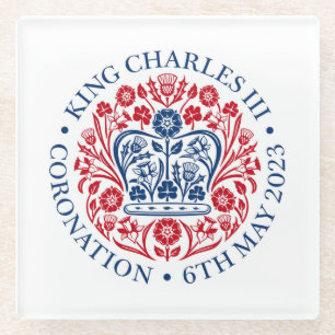 King Charles III Coronation Glazen Onderzetter