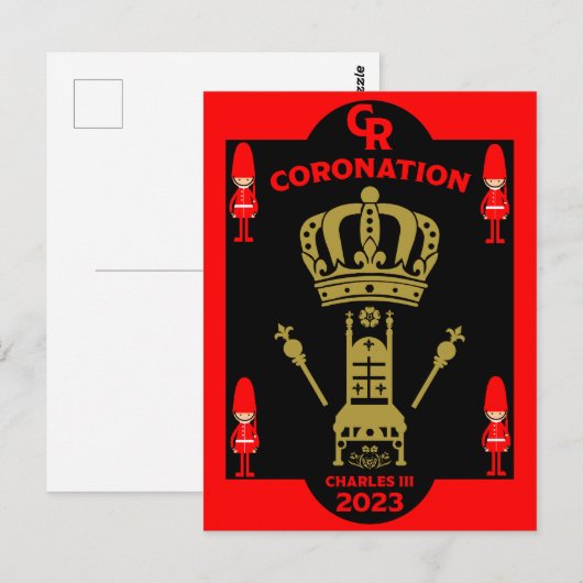 King Charles III Coronation Herdenking Souvenir Briefkaart (Voorkant / Achterkant)