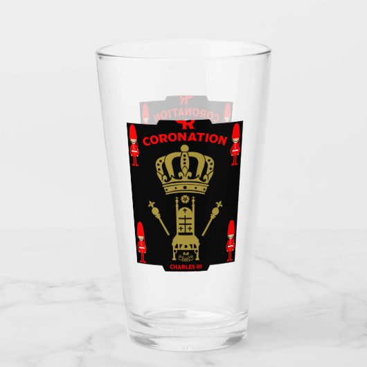 King Charles III Coronation Herdenking Souvenir Glas (Voorkant)