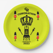 King Charles III Coronation Herdenking Souvenir Papieren Bordje (Voorkant)