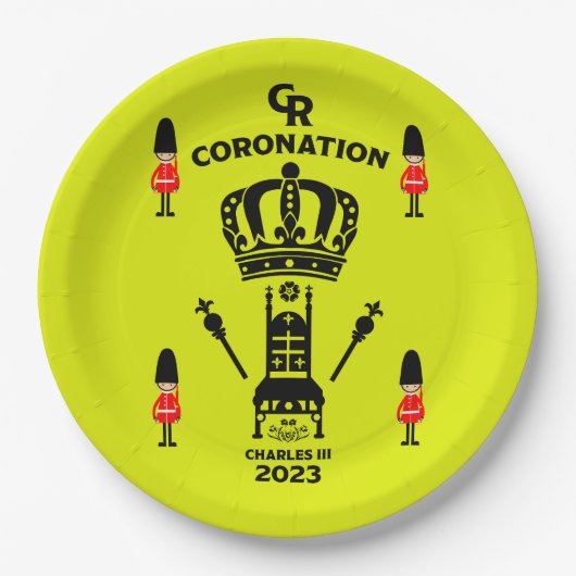 King Charles III Coronation Herdenking Souvenir Papieren Bordje (Voorkant)