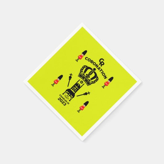 King Charles III Coronation Herdenking Souvenir Servet (Hoek)