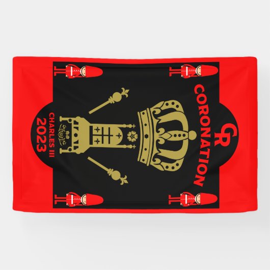 King Charles III Coronation Herdenking Souvenir Spandoek (Horizontaal)