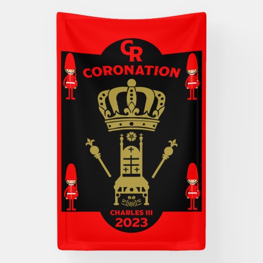 King Charles III Coronation Herdenking Souvenir Spandoek (Verticaal)