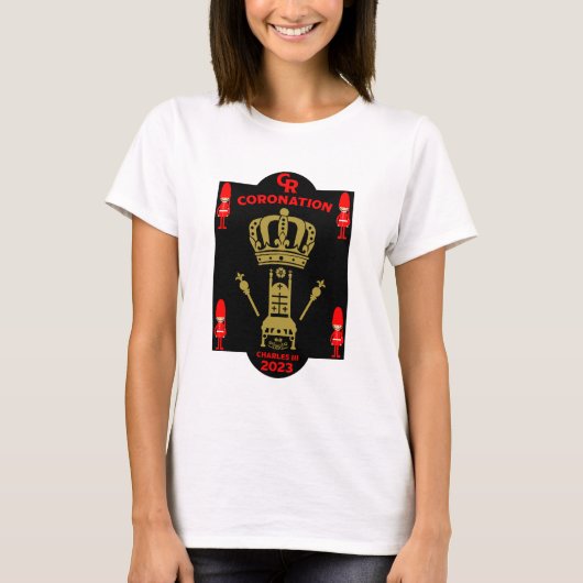 King Charles III Coronation Herdenking Souvenir T-shirt (Voorkant)