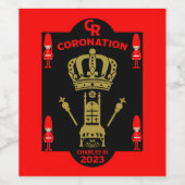 King Charles III Coronation Herdenking Souvenir Wijn Etiket (Enkel label)