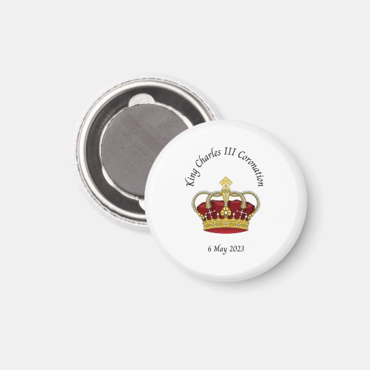 King Charles III Coronation herdenkingsmagnet Magneet (Voorkant / Achterkant)