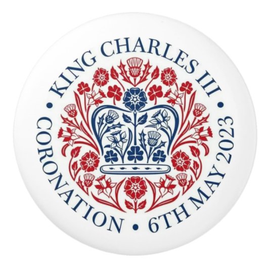 King Charles III Coronation Keramische Knop (Voorkant)