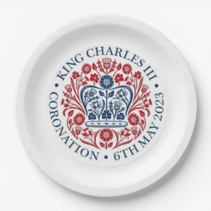 King Charles III Coronation logo Papieren Bordje