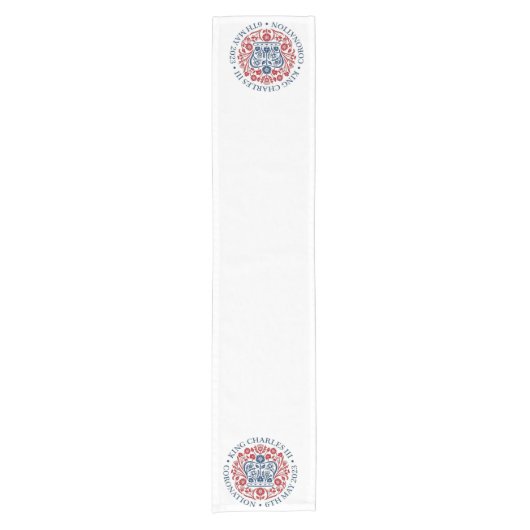 King Charles III Coronation logo Table Runner Korte Tafelloper (Voorkant)