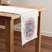 King Charles III Coronation logo Table Runner Korte Tafelloper (Voorbeeld)