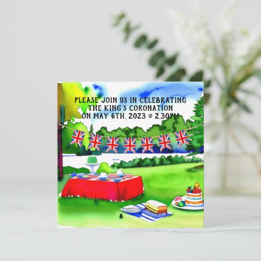 King Charles III Coronation picnic-uitnodiging Kaart (Staand voorkant)