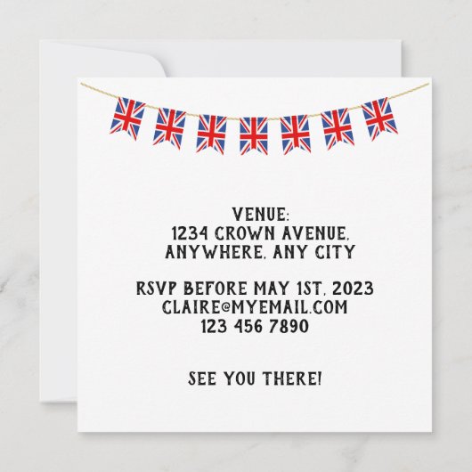 King Charles III Coronation picnic-uitnodiging Kaart (Achterkant)