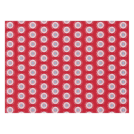 KING CHARLES III Coronation Red Souvenir Tafelkleed (Voorkant (Horizontaal))