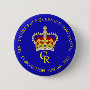 KIng Charles III Coronation Souvenir Ronde Button 5,7 Cm