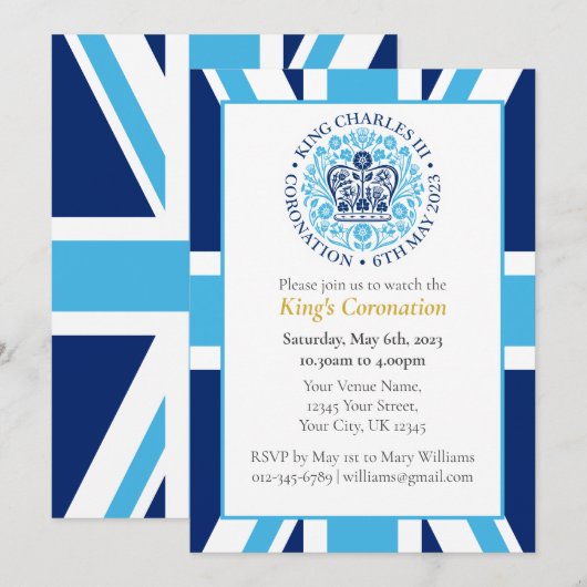King Charles III Coronation Watch | Viering Kaart (Voorkant / Achterkant)
